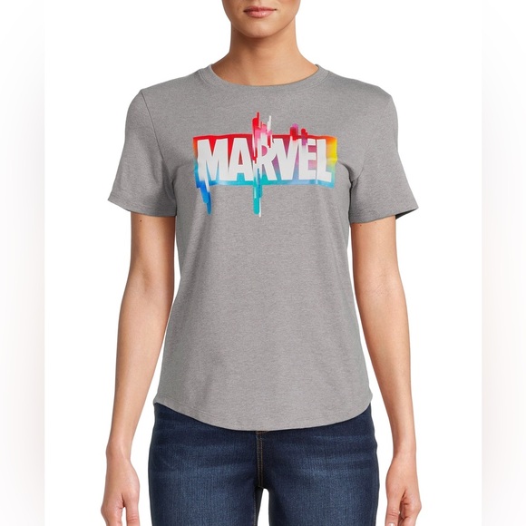 Marvel Tops - 💚 3/$15 Marvel Kids Gray Tee with Multicolor Drip Logo J